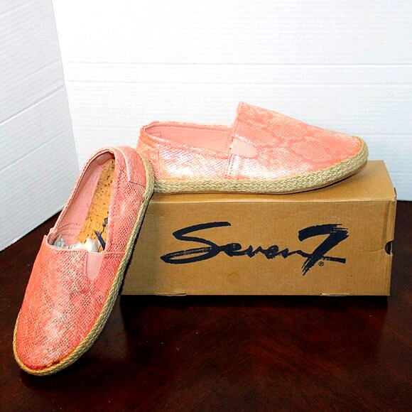 NIB Seven 7 Pink Espadrille Slip-On Shoes - Size 8 - Picture 1 of 8